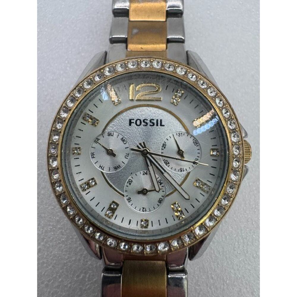 Fossil ES3204 Riley Multifunction Two-Tone Stainless Steel Watch - Picture 2 of 9